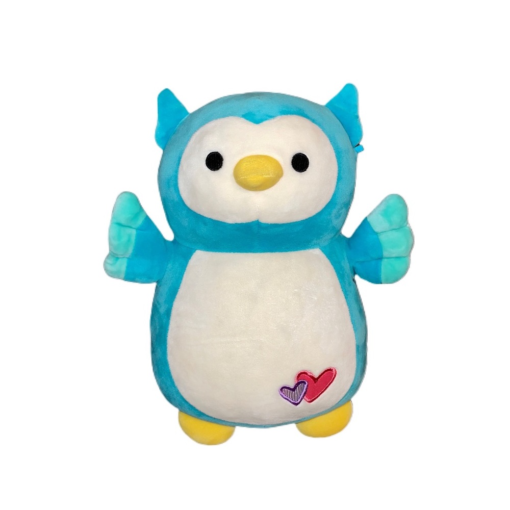RARE Squishmallows 2020 Winston the Blue Owl Valentines Hugmee